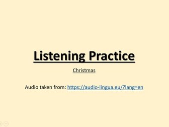 German GCSE Listening Resources - Christmas