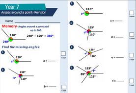 Angles on a straight line and around a point and in a tringle