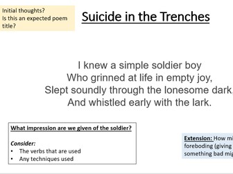 Suicide in the Trenches - Discussion and Writing
