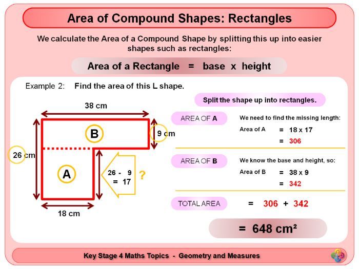 Area Of Compound Shapes - Rectangles KS4 | Teaching Resources