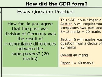 Formation of the GDR Edexcel A-Level History Lesson