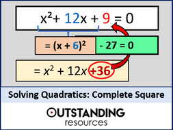 Algebra Solving Quadratic Equations 3 By Completing The Square By