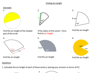 Arc length of sectors and problem solving