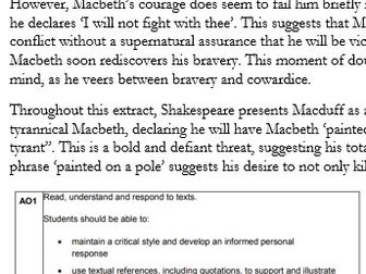 Macbeth Lit GCSE exam question & answer