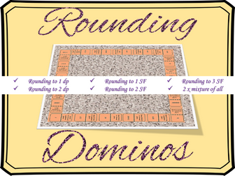 Rounding to decimal places and significant figures dominos activity (7 sets)