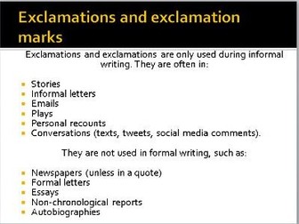 Exclamations and exclamation marks