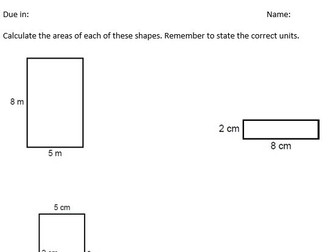 Perimeter, Area and Volume Set of 10 worksheets