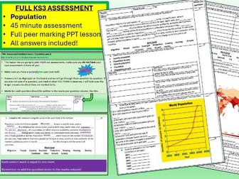 KS3 Geography Assessment: Population, migration and population density. Suitable for year 7, 8 or 9