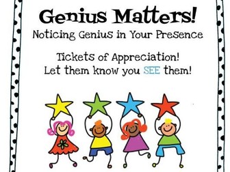 Genius Matters! Noticing Genius in Your Presence TICKETS