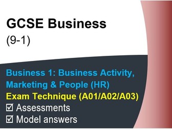 GCSE Business (9-1) Assessment & Exam Technique - Bus Activity, Marketing & People (Human Resources)