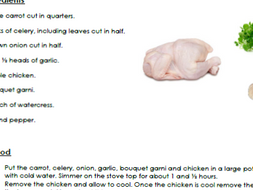 The Tale of Despereaux- Recipe for chicken garlic and watercress soup