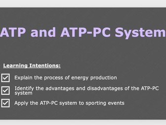 A Level PE - ATP and ATP-PC system