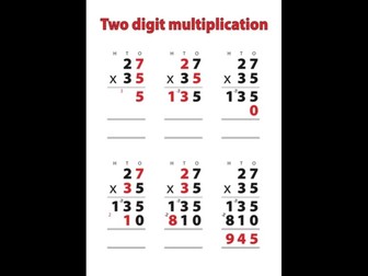 Two Digit Multiplication Method / Algorithm - Poster