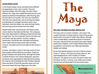 The Ancient Maya fact planning