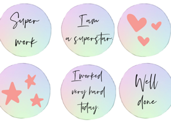 Neon stickers template