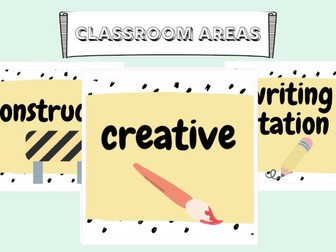 Pastel Classroom Area Labels EYFS & KS1