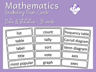 31 Data and Statistics Vocabulary Cards