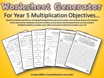 Multiples, Factors, Prime Numbers, Composite Numbers, Prime Factors