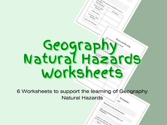 Geography Natural Hazards Worksheets