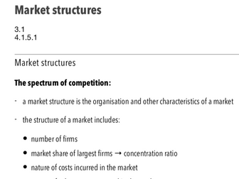 Market Structures - A Level Economics