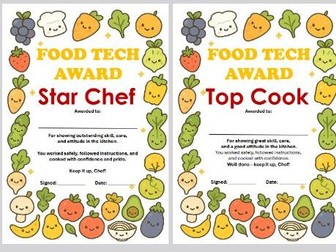 Free Cute Kawaii Food Certificates KS2 KS3