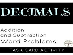 Decimals: Word problems with addition and subtraction of Decimals