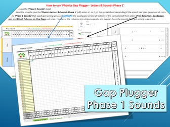 Phonics Gap Plugger Letters and Sounds Phase 1