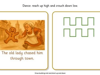 Gingerbread man mark making dance