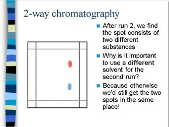 PowerPoint on paper chromatography and calculating RF values