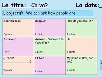 Asking how people are Year 7 French 1 lesson