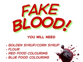 Fake Blood Recipe - Simple Science/Sensory Activity
