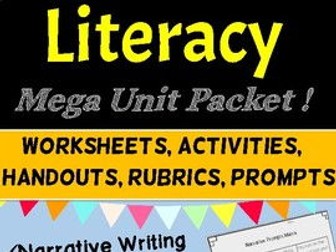 MEGA PACK of Literacy Unit Activities: Narrative, Persuasive Writing, Spelling and Grammar