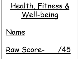 GCSE PE 9-1 - Health, Fitness & Well-being end of unit test