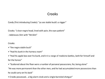 Of Mice and Men - Crooks quote bank