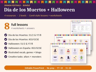 Día de los Muertos + Halloween Spanish Bundle, Conti Style: 8 Lessons