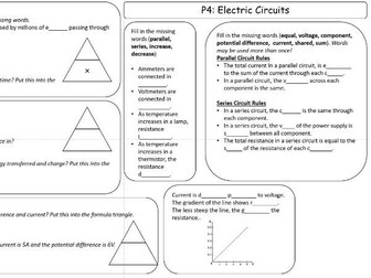 Electric Circuits (AQA 9-1 Combined Science Foundation)