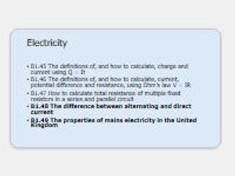 AC DC and Mains Electricity Lesson for T-Level Science Technical Qualification (section B1.48-B1.49)