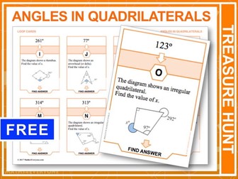 Angles in Quadrilaterals (Treasure Hunt)