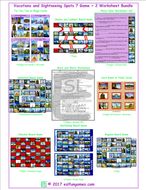 Vacations and Sightseeing Spots 7 Game Plus 2 Worksheet Bundle