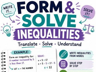 Form and solve inequalities Full lesson