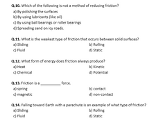 Distance Learning | Friction, Types of Friction - Worksheet | Teaching