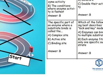 B1 Enzymes Revision Race Game with Revision Cards (Free)