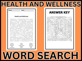 HEALTH AND WELLNESS WORD SEARCH ANSWERS