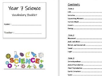 KS3 Science (Yr 7) Vocabulary Booklet - AQA syllabus