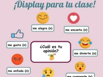 Spanish display, opinions, las opiniones