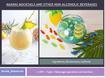 Hospitality Studies – Non-alcoholic beverages (mocktails, teas, smoothies) and procedural texts