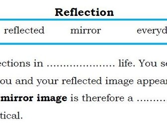 Reflection - Literacy - Fill in blank