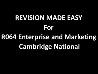 R064 Enterprise and marketing revision for OCR Cambridge National