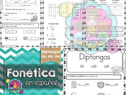 Spanish Phonics Book Set #14: Diptongos ia, ua, ue
