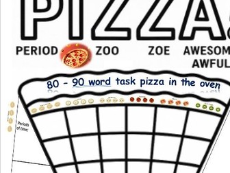 GCSE Spanish 80 90 word task pizza frame